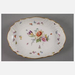 Meissen ovale Schale mit Insektenmalerei