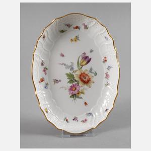 Meissen ovale Schale mit Insektenmalerei