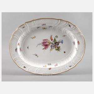 Meissen große Bratenplatte mit Insektenmalerei