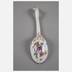 Meissen Vorlegelöffel mit Insektenmalerei
