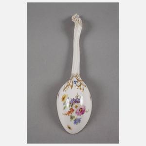 Meissen Vorlegelöffel mit Insektenmalerei