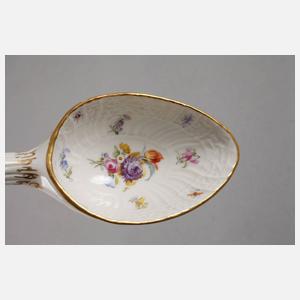 Meissen Vorlegelöffel mit Insektenmalerei