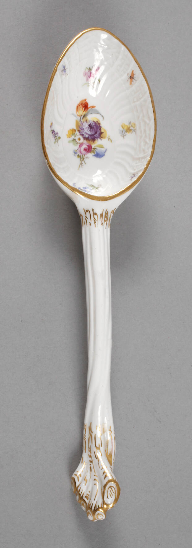 Meissen Vorlegelöffel mit Insektenmalerei