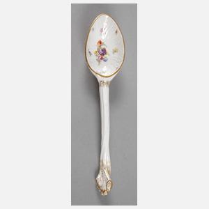 Meissen Vorlegelöffel mit Insektenmalerei