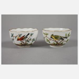 Meissen fünf Tassen Vogelmalerei