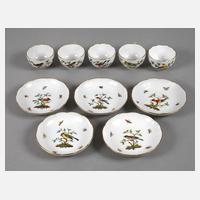 Meissen fünf Tassen Vogelmalerei111