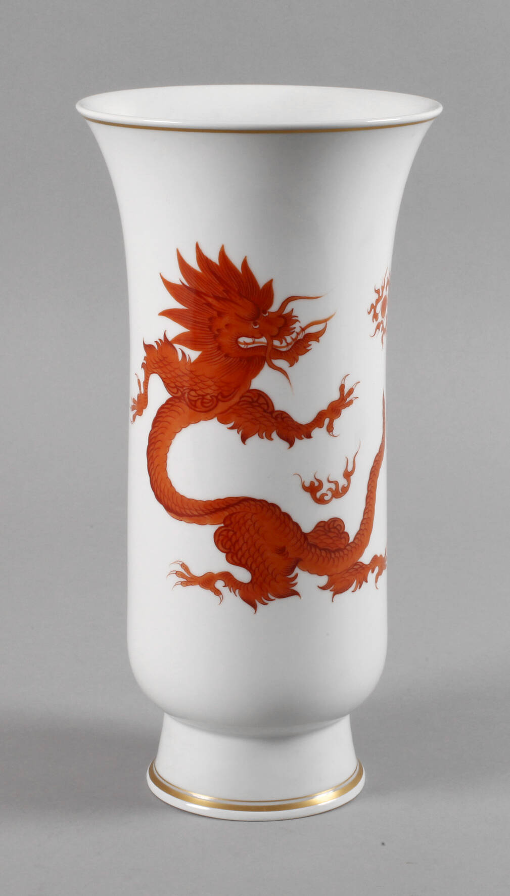 Meissen große Vase Roter Drache