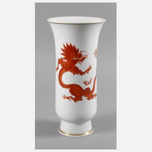 Meissen große Vase Roter Drache