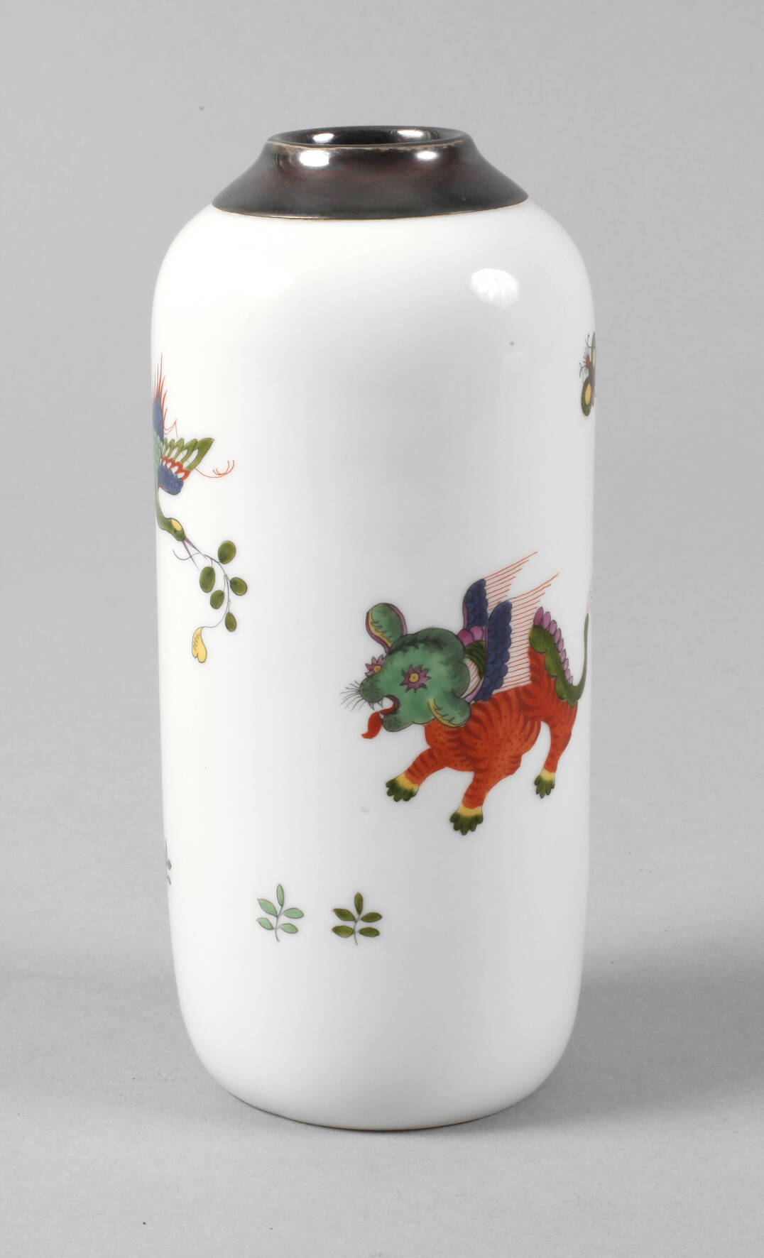 Meissen Vase mit Silbermontierung