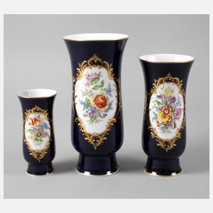 Meissen drei Vasen "Amsterdamer Art"