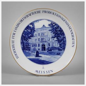 Meissen Wandteller mit Hochschulansicht
