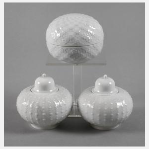 Meissen drei moderne Deckeldosen