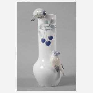 Metzler & Ortloff Vase mit Vogelbesatz