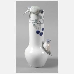 Metzler & Ortloff Vase mit Vogelbesatz