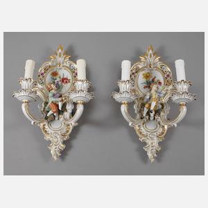 Paar figürliche Wandleuchter