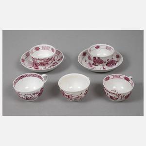 Konvolut Tassen Purpurmalerei