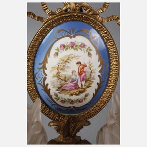 Paar Wandappliken mit Watteauszene