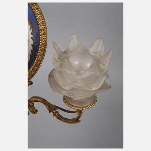 Paar Wandappliken mit Watteauszene