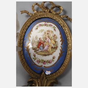 Paar Wandappliken mit Watteauszene