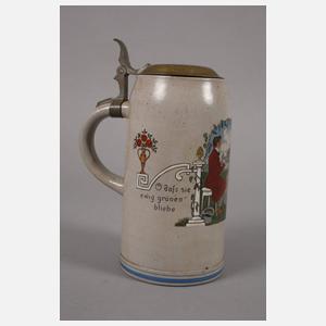 Werbeflasche und Jugendstilkrug