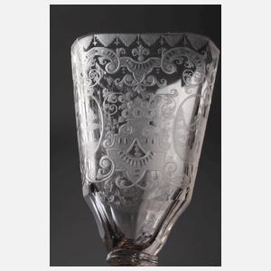 Dreieckiges barockes Pokalglas