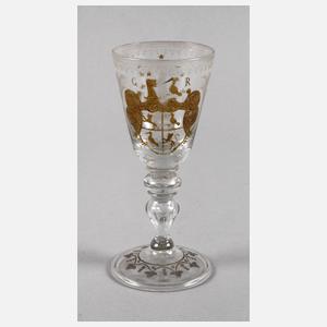 Barockes Kelchglas mit dem Wappen der Familie Reuß