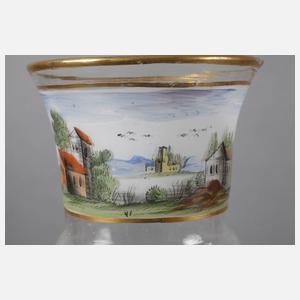 Becherglas mit Landschaftsmalerei