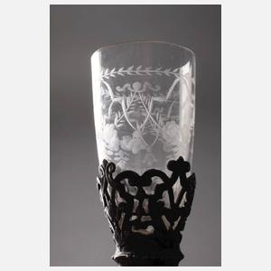 Montiertes Schnapsglas wohl Lobmeyr Wien