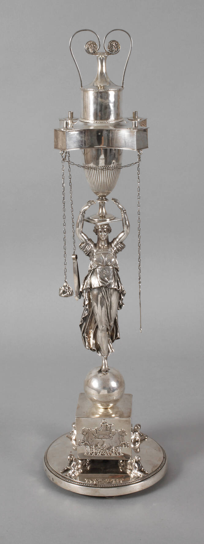 Silber große figürliche Öllampe