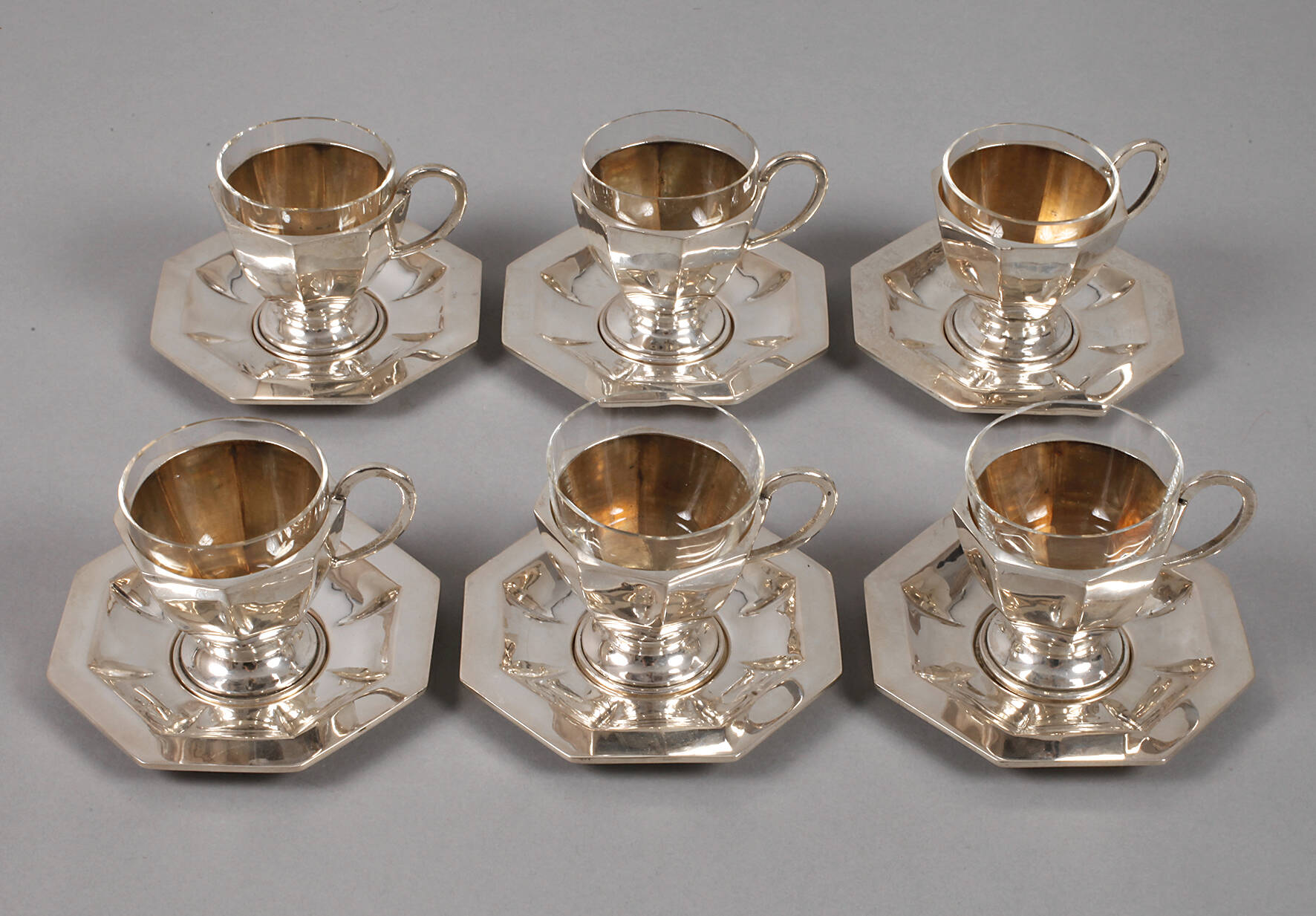 Mokkaset Silber für sechs Personen