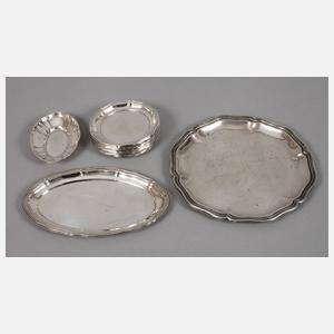 Silber Posten Untersetzer und Schalen