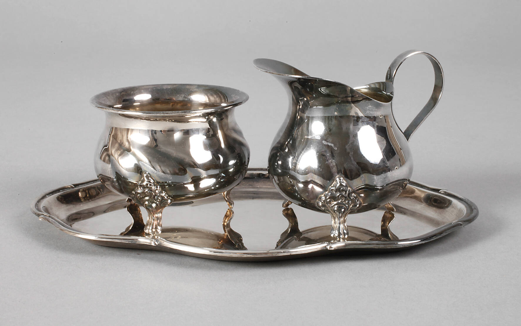 Silber Zucker-/Sahneset