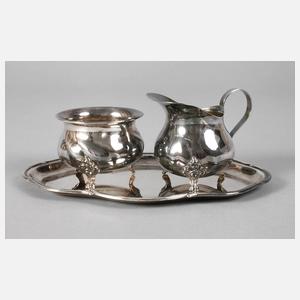 Silber Zucker-/Sahneset