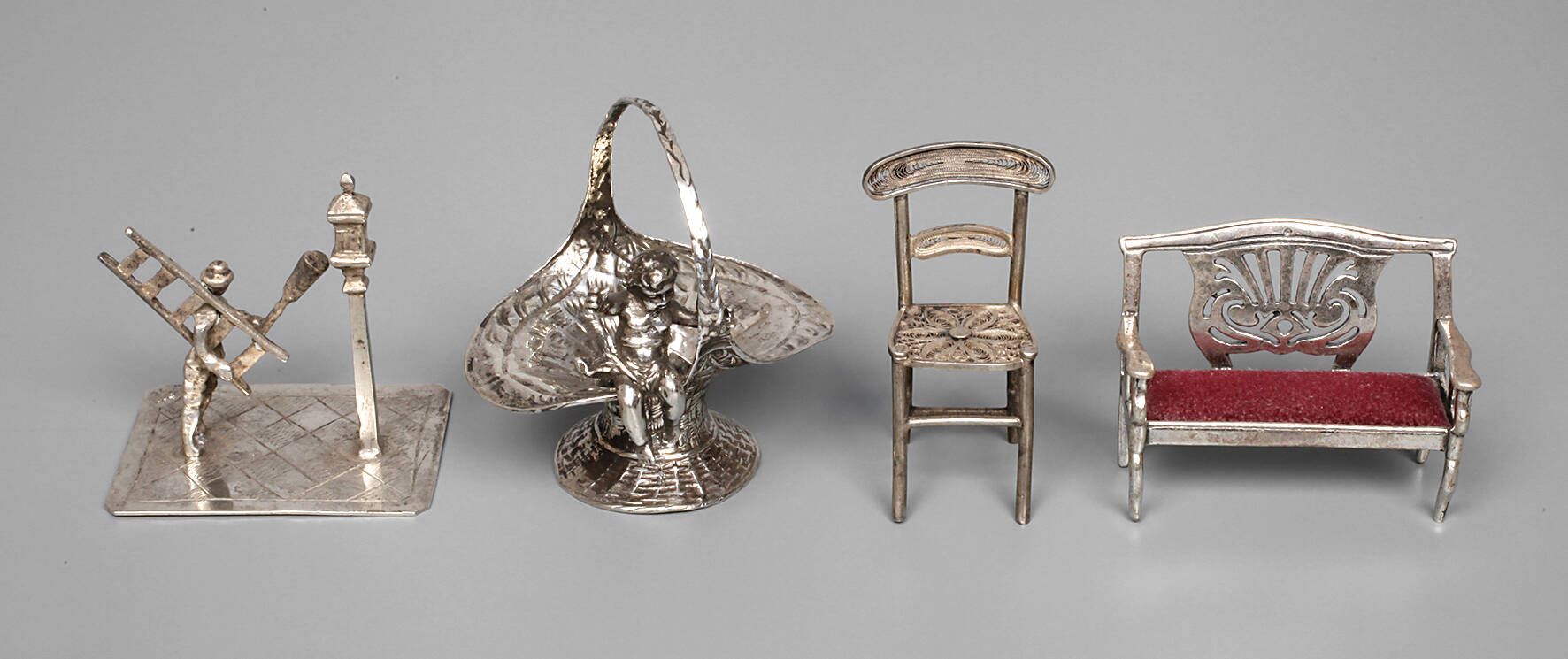 Vier Kleinteile Silber