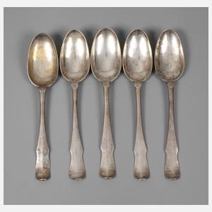 Silber fünf Suppenlöffel