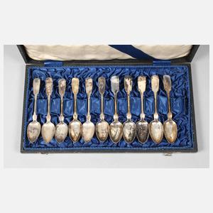 Elf Kaffeelöffel Spatendekor