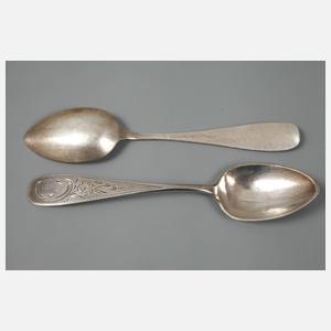 Silber zwei Speise- und sechs Kaffeelöffel