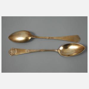 Silber acht vergoldete Mokkalöffel