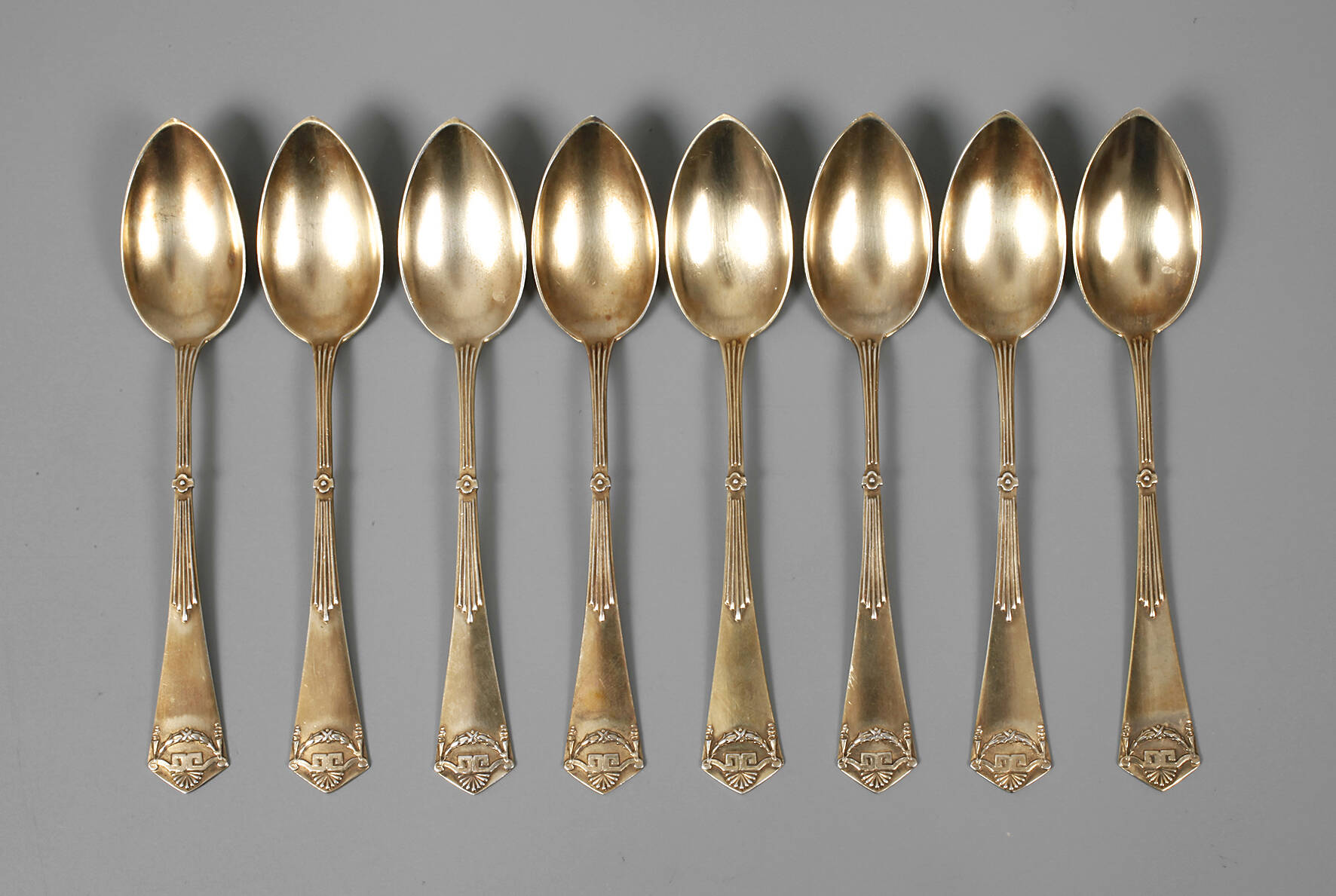 Silber acht vergoldete Mokkalöffel