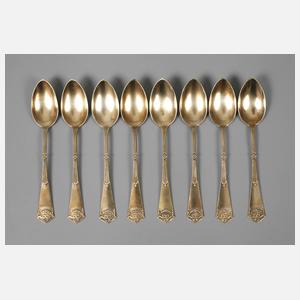 Silber acht vergoldete Mokkalöffel