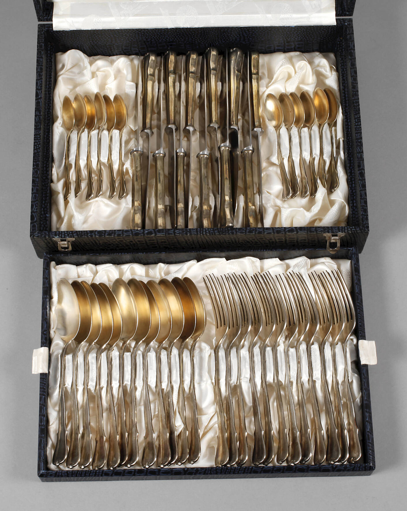 Silber Menübesteck für zwölf Personen