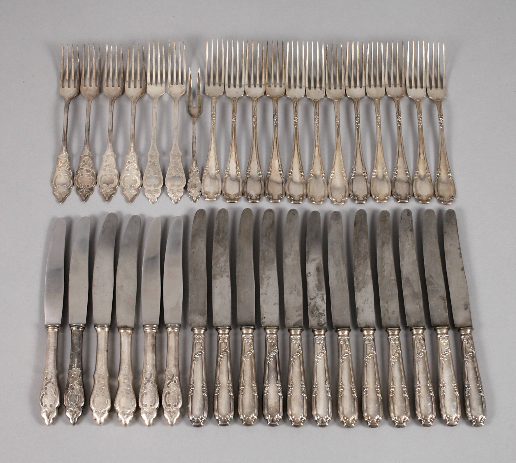 Konvolut Silberbesteck Messer und Gabeln