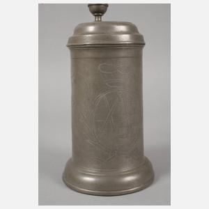 Gravierter sächsischer Walzenkrug