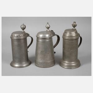 Zwei Walzenkrüge und eine "Egerländer Pitsche"