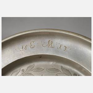 Zinnteller mit Sachsenwappen