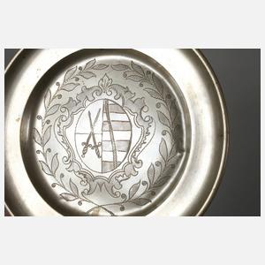 Zinnteller mit Sachsenwappen