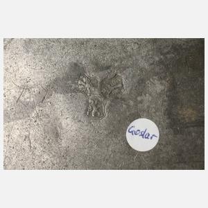 Große Zinnplatte eines Webers 1708