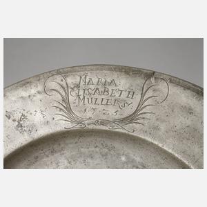 Große Zinnplatte 1725