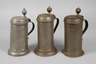 Drei Walzenkrüge Biedermeier Zinn