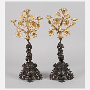 Paar florale figürliche Kerzenleuchter